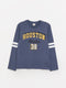 Crew Neck Printed Long Sleeve Boy T-shirt